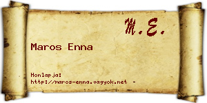 Maros Enna névjegykártya